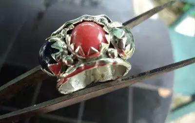 1. Снимка на модел 333 Изработен от масивно сребро Дамски пръстен, с инк