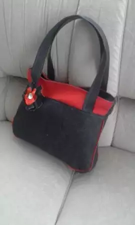 Чанта от дънков плат Деним класик с червено