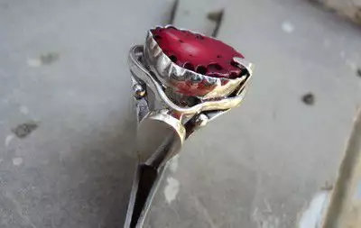 6. Снимка на модел 335 Изработен от масивно сребро Дамски пръстен, с инк