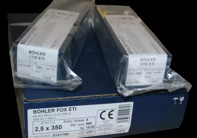 Електроди за заваряване Бьолер FOX ETI, Вежен, Рожен - Ихтиман