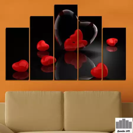 Декоративно пано за стена - абстрактно изображение Hearts