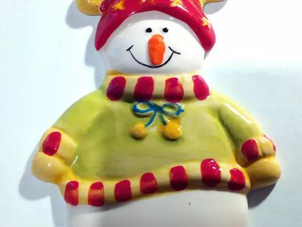 4. Снимка на Коледни украшения за стена или елха порцеланови Снежен човек