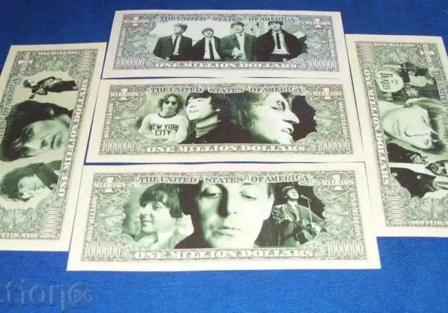 2. Снимка на 1 млн Beatles 5 бр банкноти
