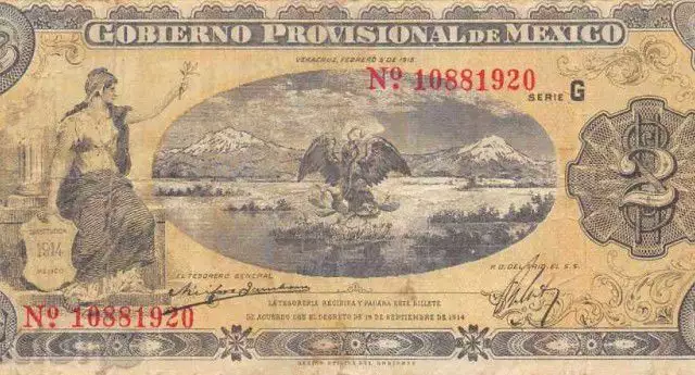 1. Снимка на Мексико 2 песос 1915