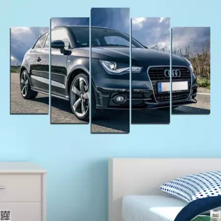 1. Снимка на Декоративно пано за стена от 5 части със спортно Audi - HD - 5