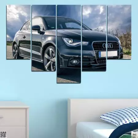 3. Снимка на Декоративно пано за стена от 5 части със спортно Audi - HD - 5