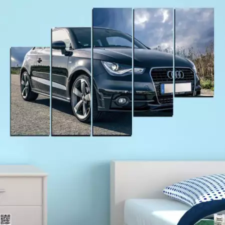 5. Снимка на Декоративно пано за стена от 5 части със спортно Audi - HD - 5