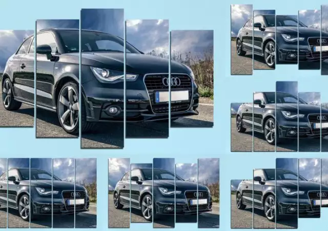 6. Снимка на Декоративно пано за стена от 5 части със спортно Audi - HD - 5