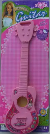 1. Снимка на Детска играчка Китара със струни розова