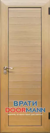 1. Снимка на Алуминиева врата за баня, цвят Златен дъб
