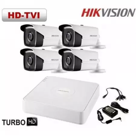 1. Снимка на Система за видеонаблюдение HD - TVI с 4 външни камери HIKVISIO