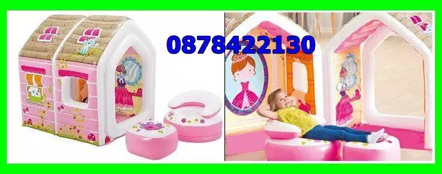 1. Снимка на Надуваема къща за игра Princess с кресло и табуретка Детска