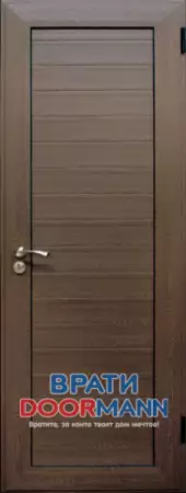 1. Снимка на Алуминиева врата за баня, цвят Орех