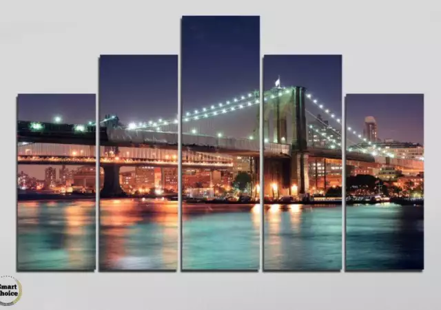 2. Снимка на Декоративно пано за стена от 5 части с изглед от Бруклинския