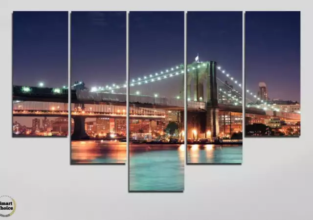 3. Снимка на Декоративно пано за стена от 5 части с изглед от Бруклинския
