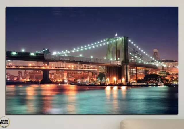 1. Снимка на Картина пано за стена от 1 част с изглед от Бруклинския мост