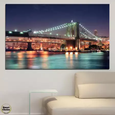 Картина пано за стена от 1 част с изглед от Бруклинския мост