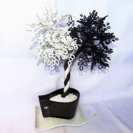 6. Снимка на Сувенир - Декоративно дърво Ин и Ян от мъниста - 36 см