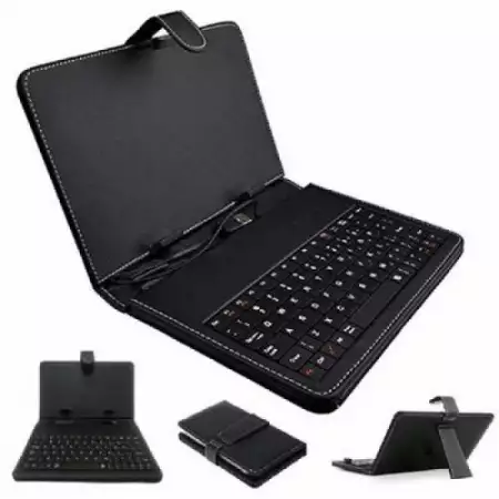 Калъф с клавиатура за таблет - 7 инча - USB - ЧЕРЕН
