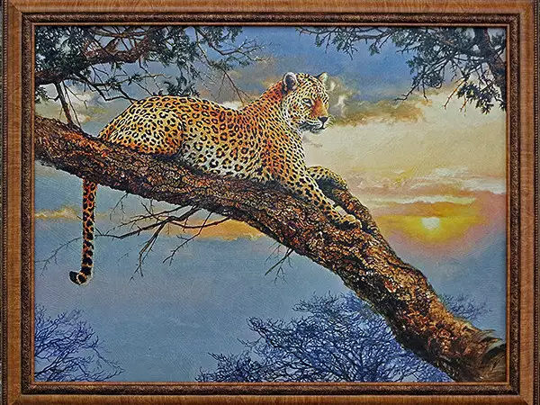 В очакване на нощта - леопард, картина, живопис