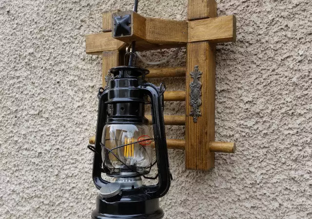 1. Снимка на Стенна лампа фенер - Ретро аплик винтидж