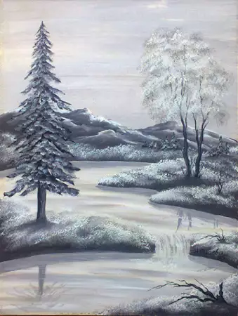 Стара картина - Зимен пейзаж