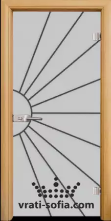 1. Снимка на Стъклена интериорна врата, Gravur G 13 - 2, каса Светъл дъб