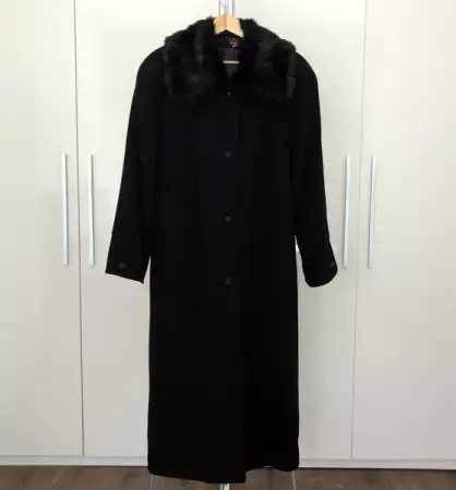 1. Снимка на Луксозно дамско кашмирено зимно дълго палто MODENA