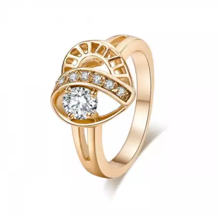 1. Снимка на Изящен романтичен пръстен , , Сърце, , с кубичен цирконий