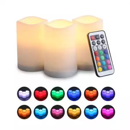 12. Снимка на LED свещи с дистанционно управление и сменящи се цветове