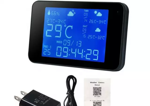 Метеостанция - часовник със скрита ip wi - fi камера