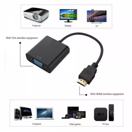 5. Снимка на Преходник HDMI(м) към VGA (ж) 1080P конвектор кабел