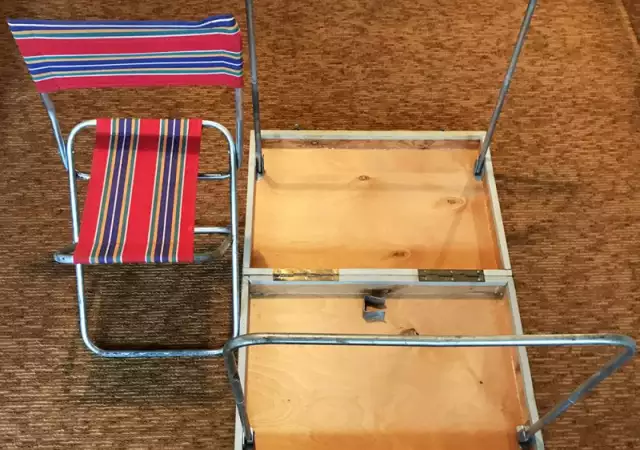 4. Снимка на Сгъваем къмпинг сет: маса със стол за пикник (куфар)
