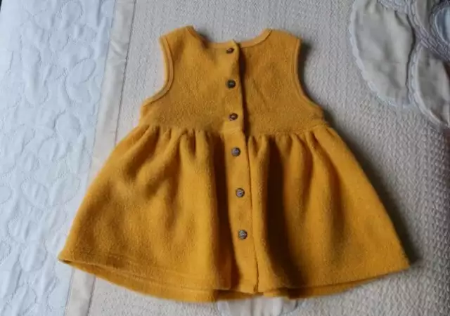 Жълта детска рокля Baby babu плътна