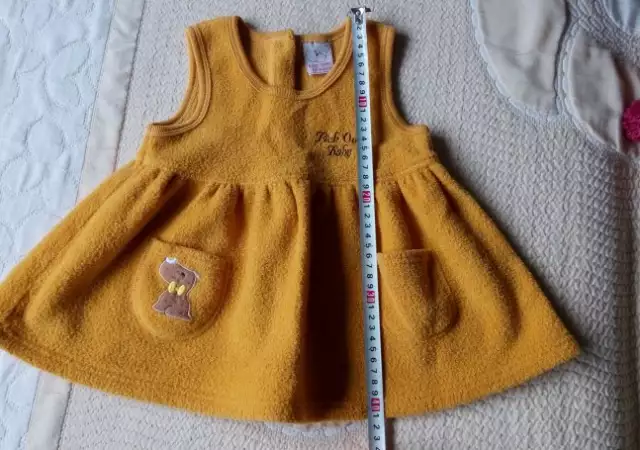 8. Снимка на Жълта детска рокля Baby babu плътна