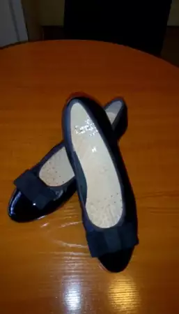 3. Снимка на Caprice Нови дамски кожени обувки черни №38, 5 H и стелка 25с