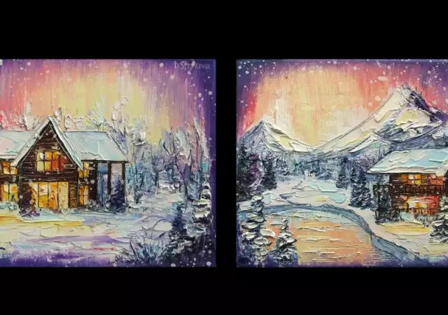 Коледни картини маслена живопис подходящи за коледни подаръц
