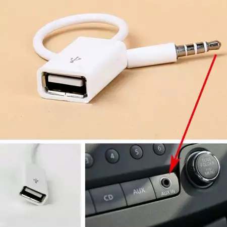 8. Снимка на AUX кабел - женско USB Към 3.5мм жак
