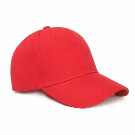 2. Снимка на Червена бейзболна шапка с козирка, унисекс