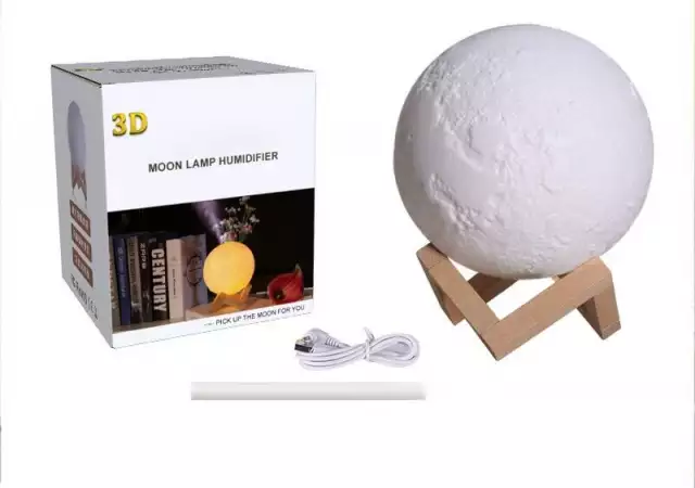 3. Снимка на 3D нощна лампа Луна Арома дифузер 880ml и Овлажнител