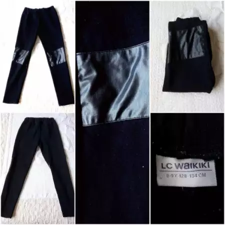 Детски черен ластичен панталон клин LC Waikiki ръст 128