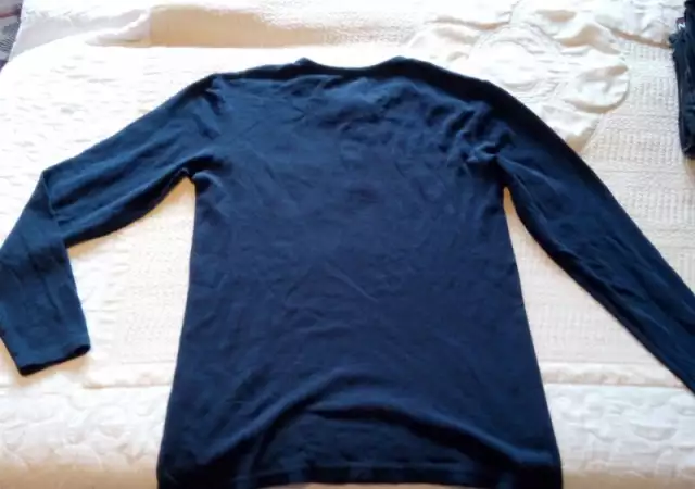 2. Снимка на Синя мъжка риза без яка с дълъг ръкав Livergy №48 - 50
