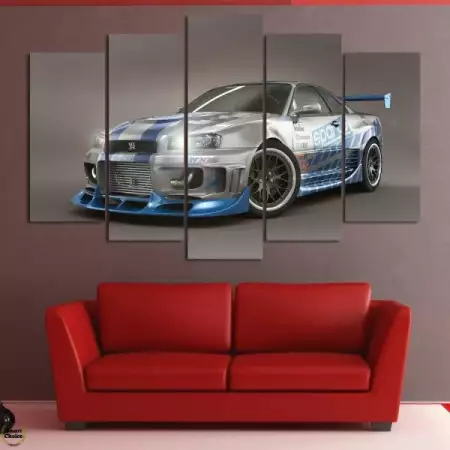 1. Снимка на Декоративно пано - картина за стена от 5 части - Nissan Skyl
