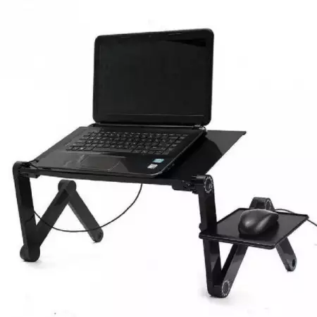1. Снимка на Алуминиева маса за лаптоп Т8 с 2 вентилатора и подложка