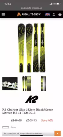 5. Снимка на Ски K2 Charger Skis 182cm Black Green Marker M3 11 TCx 2019