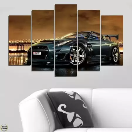 1. Снимка на Декоративно пано - картина за стена от 5 части - Nissan Skyl