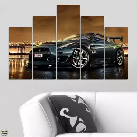 2. Снимка на Декоративно пано - картина за стена от 5 части - Nissan Skyl