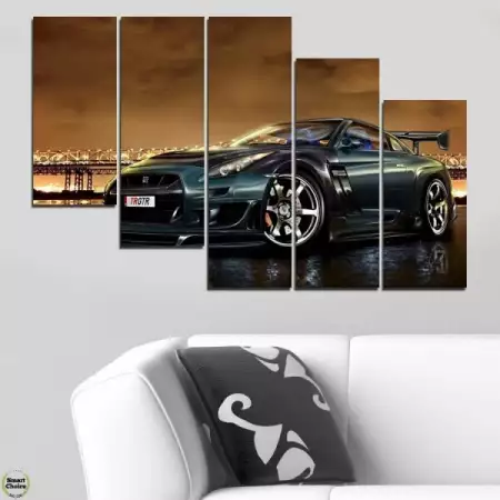 3. Снимка на Декоративно пано - картина за стена от 5 части - Nissan Skyl