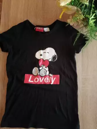 1. Снимка на Черна, сива, тениска Snoopy