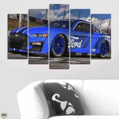 1. Снимка на Декоративно пано - картина за стена от 5 части - Ford Mustan